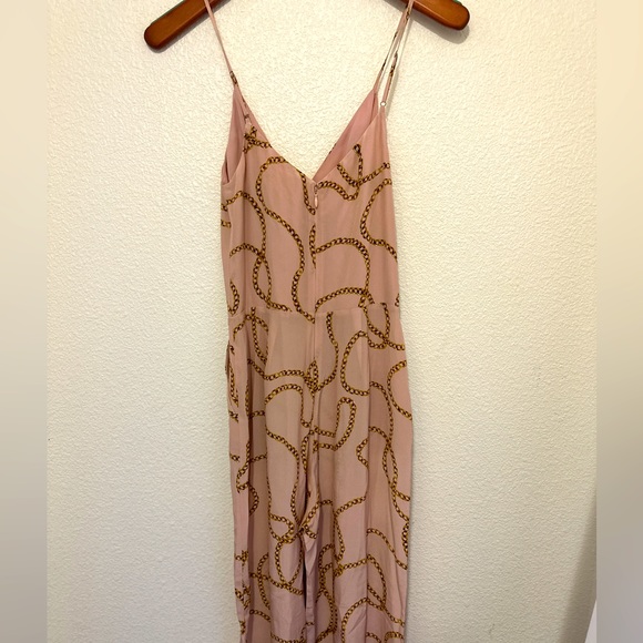 NWT L'AGENCE Chiara Silk Gold Chain Jumpsuit in Pale Pink - Picture 4 of 4